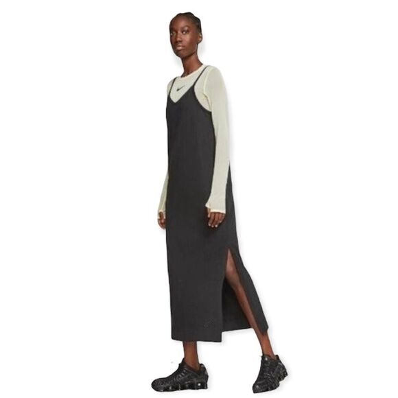 Nike 100% Cotton Long Athletic Maxi Dress - Picture 1 of 10
